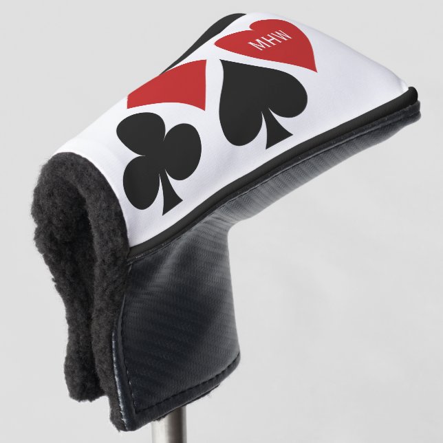 Monogrammputterabdeckung des Kartenspielers Golf Headcover (3/4 Vorderseite)