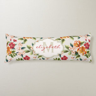 MonogrammVintager viktorianischer Watercolor mit Seitenschläferkissen