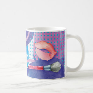 MonogrammWatercolor bilden Künstler-Stylist-Lippe Tasse