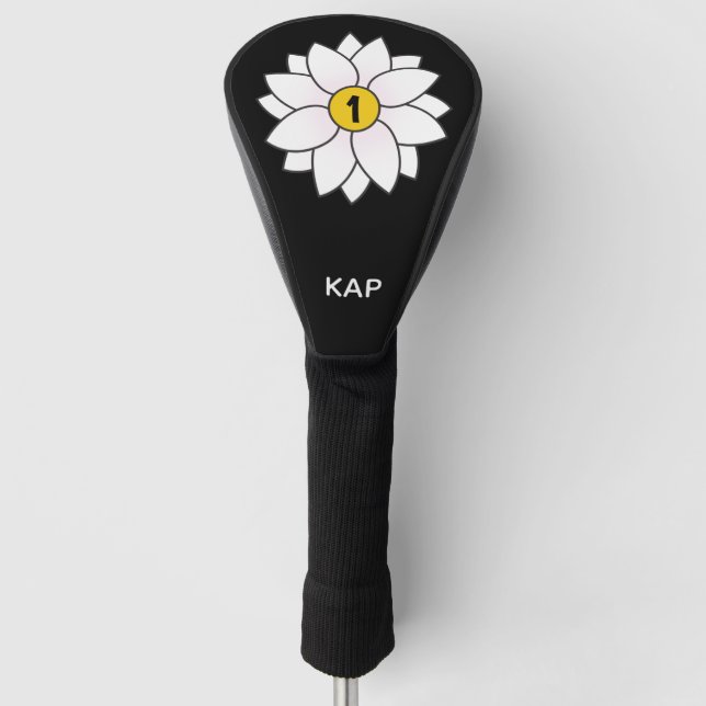 Monogramy Daisy Golf Club Head Cover Golf Headcover (Vorderseite)