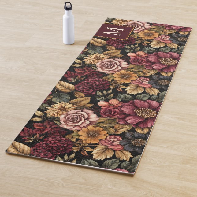 Monographie des Burgundy Floral Pattern Yogamatte (Beispiel)