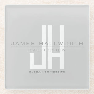 Monographie   Grau Glasuntersetzer