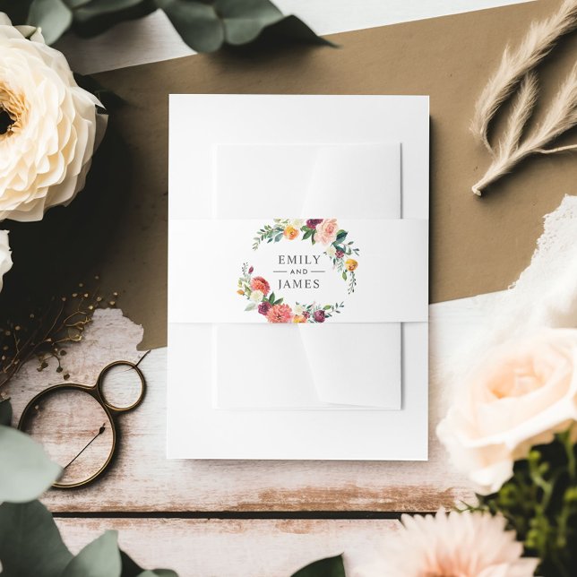 Monographie-Hochzeitschrift für Burgundy Blush Einladungsbanderole (Von Creator hochgeladen)