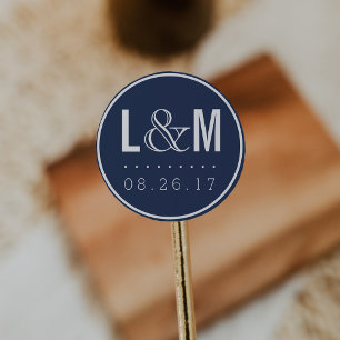 Monographie und Datum der Hochzeiten der modernen Runder Aufkleber