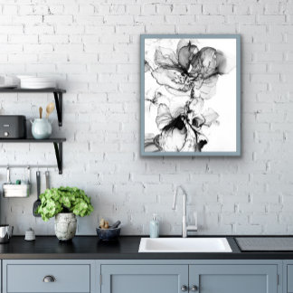 Monokrom blomma rechteckiger pappuntersetzer