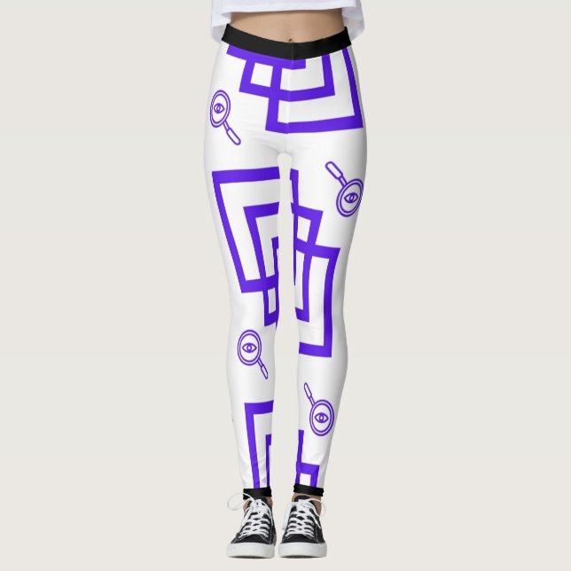 Monoline Search Icon Leggings - Modern Minimalisti (Vorderseite)