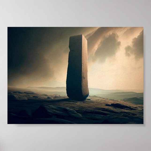 Monolith auf dem Wüstenplanet Poster (Vorne)