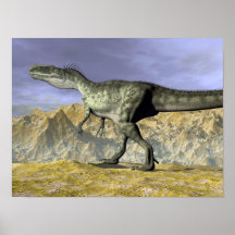 Monolophosaurus dinosaurier in der Wüste - 3D-Rend