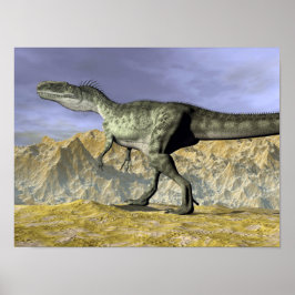Monolophosaurus dinosaurier in der Wüste - 3D-Rend Poster