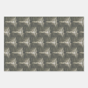 Monomatische Kreuzigung Minimalistische Kunst Geschenkpapier Set