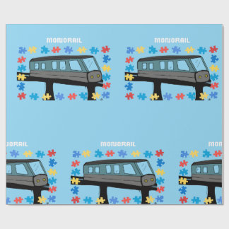 Monorail train car coaster autism puzzle geschenkpapier