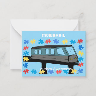 Monorail train car coaster autism puzzle mitteilungskarte