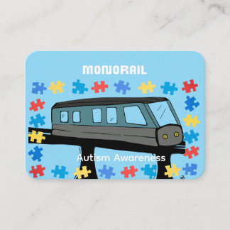 Monorail train car coaster autism puzzle visitenkarte
