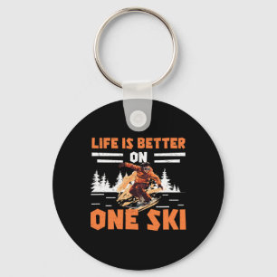 Monoskiing Leben ist besser auf einem Ski Lustiger Schlüsselanhänger