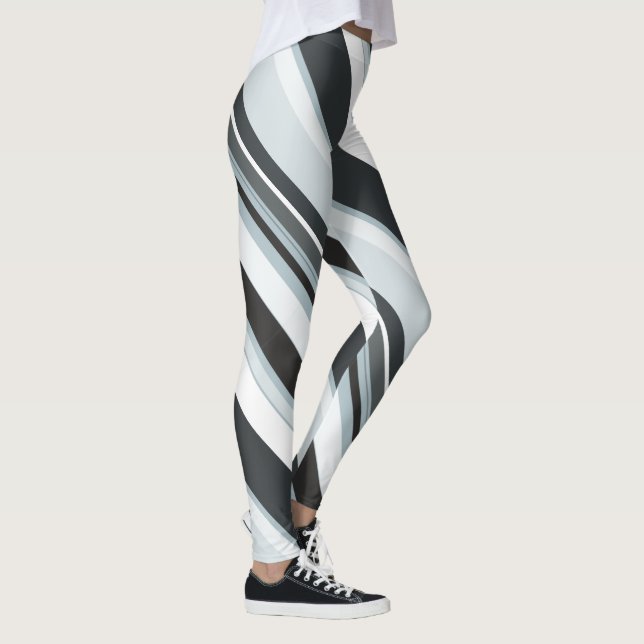 Monoton - Zeitgenössische Diagonalstreifen Leggings (Rechts)