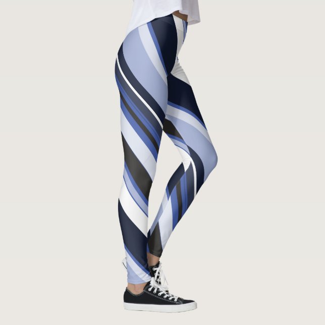 Monoton - Zeitgenössische Diagonalstreifen Leggings (Rechts)