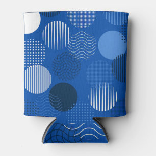 Monotone Blaues geometrisches Circle Design Dosenkühler