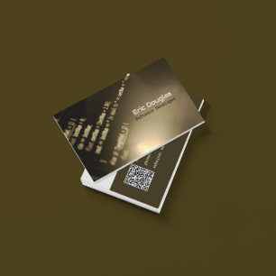Monotone moderne Software-Tech-Profi-QR-Code Visitenkarte