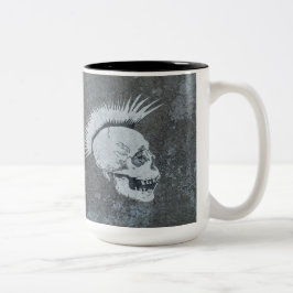 Monotone-Tasse mit zwei Skullen Zweifarbige Tasse
