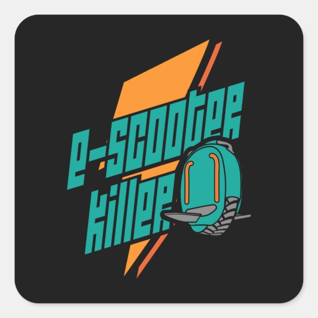 Monowheel Scooter Killer EUC EWheel Quadratischer Aufkleber (Vorderseite)