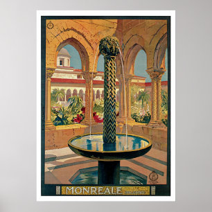 Monreale Italien Vintage Poster