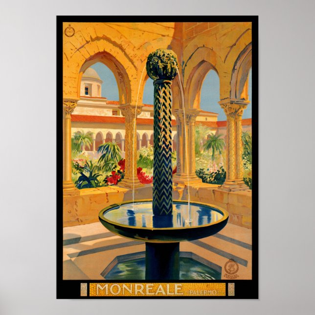 Monreale Palermo Italienisches Vintage Poster Zurü (Vorne)