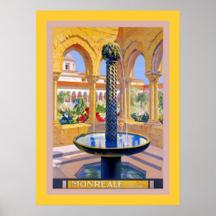 Monreale ~ Palermo ~ Vintage italienische Reise Poster