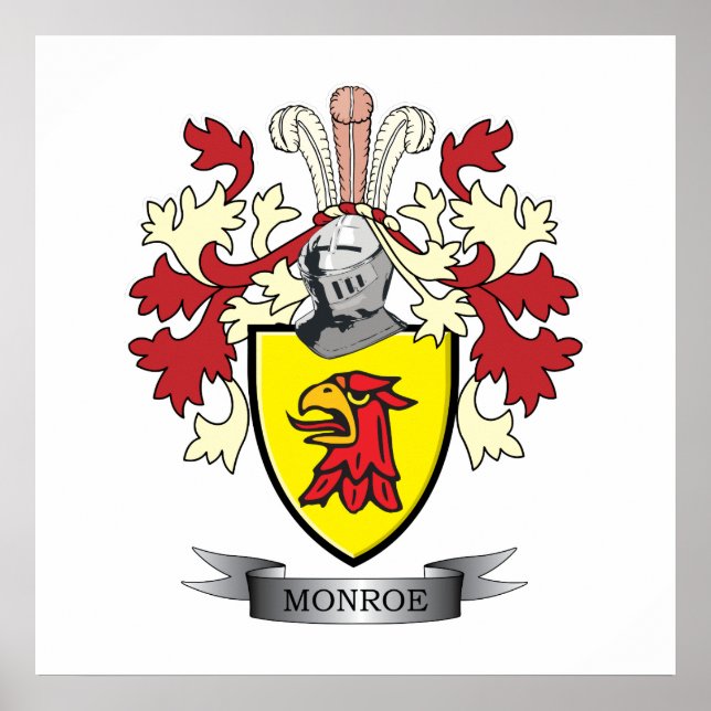 Monroe Family Crest Coat of Arms Poster (Vorne)