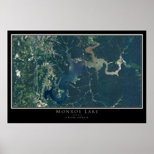 Monroe Lake Indiana Satellite Poster Karte