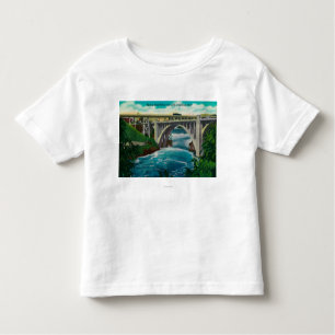 Monroe-Straßen-Brücke und Fälle auf Spokane-Fluss Kleinkind T-shirt
