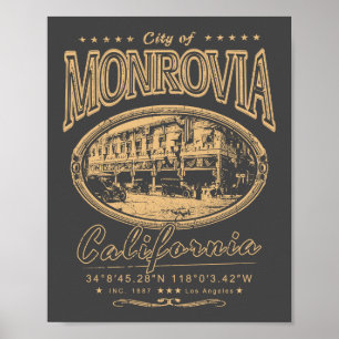 MONROVIA LOS ANGELES KALIFORNIA - MYRTLE AVENUE POSTER