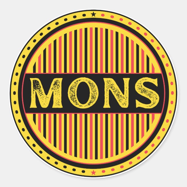 Mons City Pride Emblem – Belgian Identity Runder Aufkleber (Vorderseite)