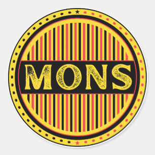 Mons City Pride Emblem – Belgische Identität Runder Aufkleber