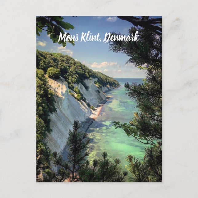 Møns Klint Denmark stilisiert Postkarte (Vorderseite)