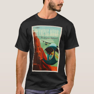 Mons Mars Colony Astronaut Exploration Retro Space T-Shirt