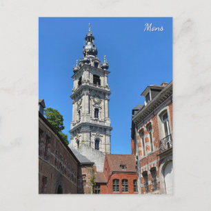 Mons oder Bergen alte Stadt in Belgien Reise Feiertagspostkarte