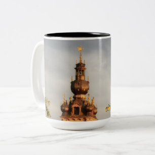 Mons, Stadt des Doudou Ducasse in Belgien Zweifarbige Tasse