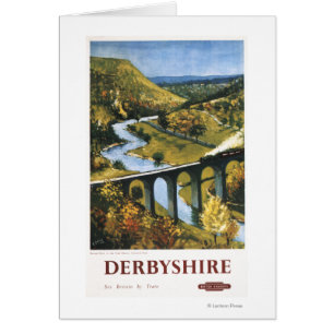 Monsal Dale, Zug und Viadukt Britische Eisenbahn