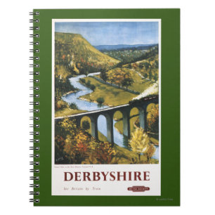 Monsal Tal, Zug und Viaduct British Rail Notizblock