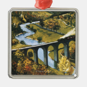 Monsal Tal, Zug und Viaduct British Rail Ornament Aus Metall