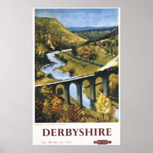 Monsal Tal, Zug und Viaduct British Rail Poster