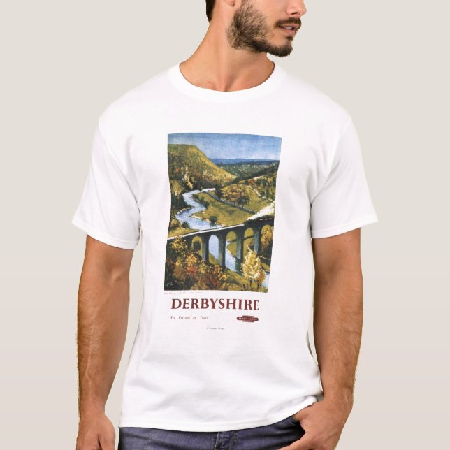 Monsal Tal, Zug und Viaduct British Rail T-Shirt (Vorderseite)