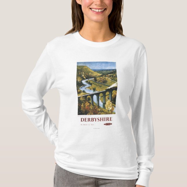 Monsal Tal, Zug und Viaduct British Rail T-Shirt (Vorderseite)