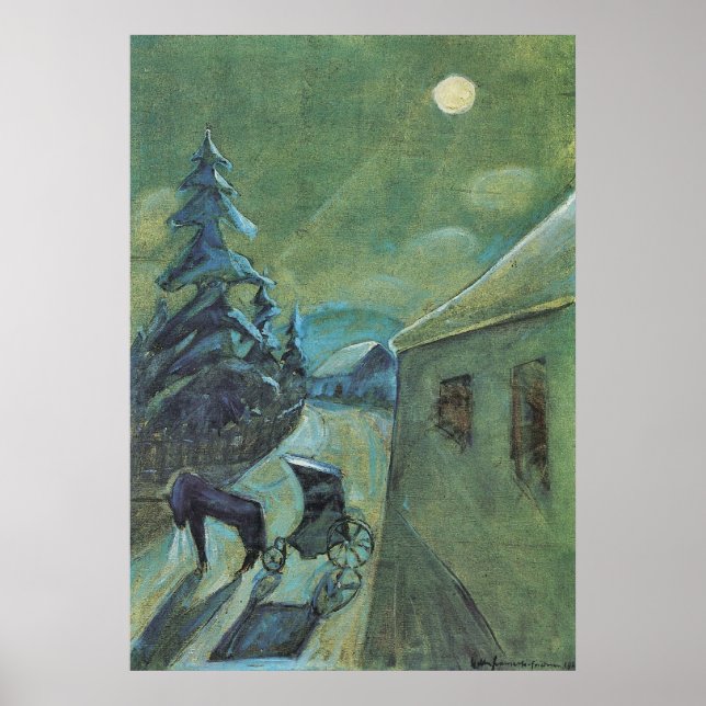 Monscape mit Pferd von Walter Gramatte Poster (Vorne)