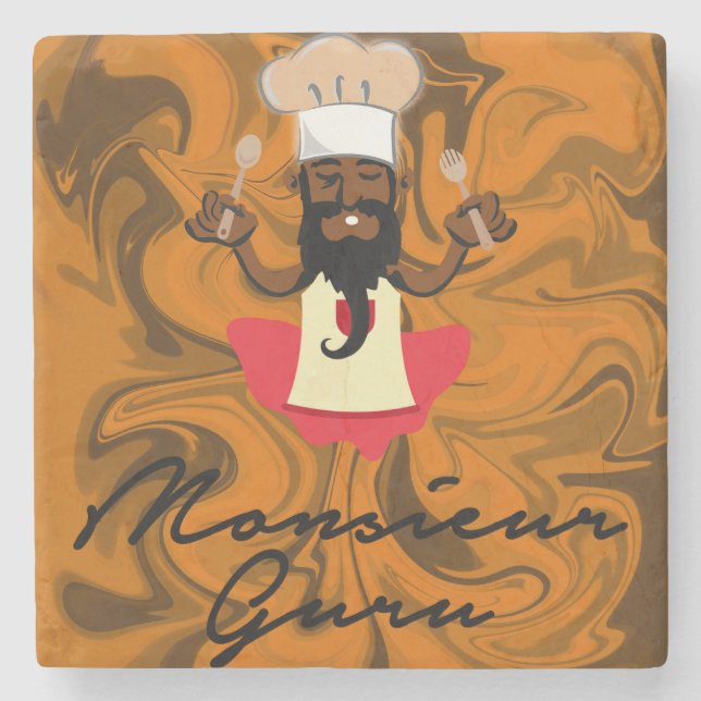 Monsieur Guru Steinuntersetzer (Vorderseite)