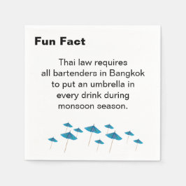 Monsoon Umbrella Fun Fact cocktail napkin Serviette