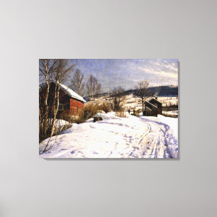 Monsted - Winterlandschaft in Lillehammer Leinwanddruck