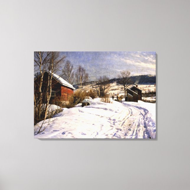 Monsted - Winterlandschaft in Lillehammer Leinwanddruck (Vorderseite)