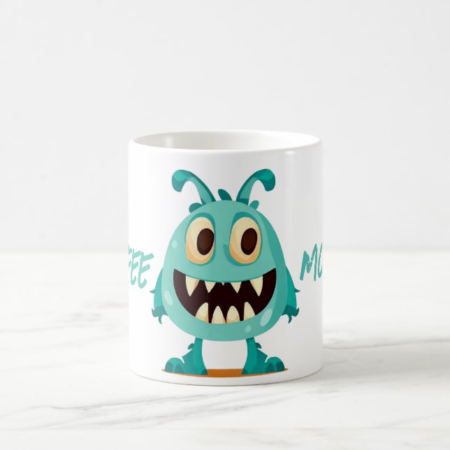 Monster/Alien/Cartoon/Blau Kaffeetasse (Mittel)