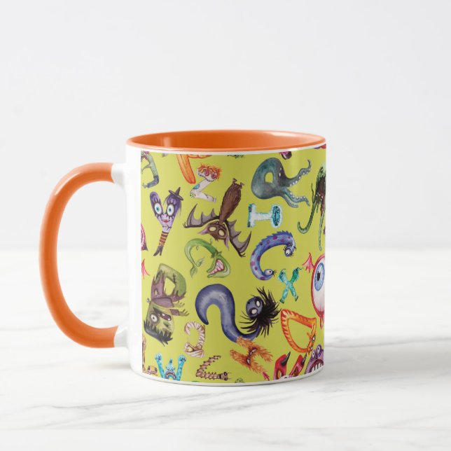 Monster-Alphabet-Muster Tasse (Links)